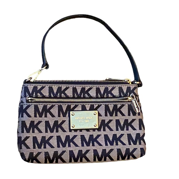 Authentic Michael Kors tote and clutch wallet mini purse black and tan - Picture 8 of 17